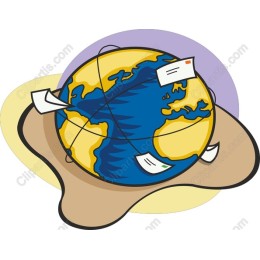 Global Communication : Globe with Envelopes