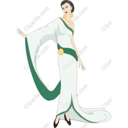 Timeless Elegance : Graceful Woman in Flowing Gown