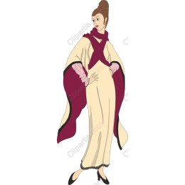 Elegant Fashion of a Woman in Shawl