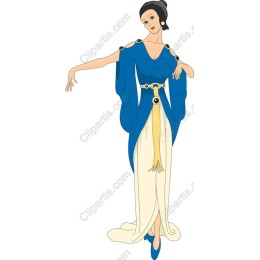 Elegant Woman in Flowing Gown