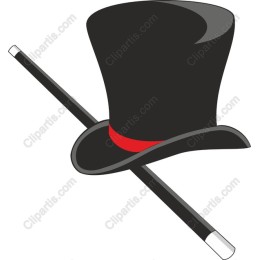 Classic Magician's Top Hat and Wand
