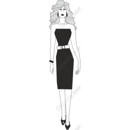 Chic Woman in Black Dress