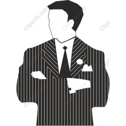 Stylish Man in Pinstriped Suit