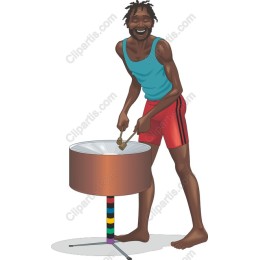 Joyful Steel Drum Musician