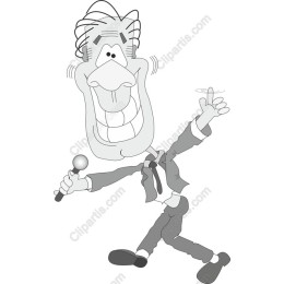 Cartoon Character with Microphone