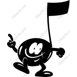 Cheerful Musical Note Character
