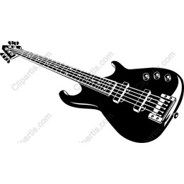 Black Electric Bass Guitar