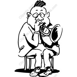 Charming Musician Playing Brass Instrument