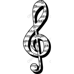 Elegant Treble Clef with Musical Notation