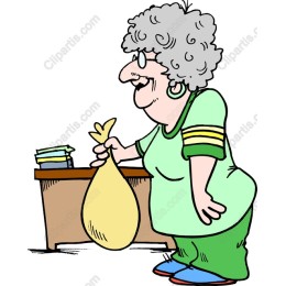 Cheerful Elderly Woman Holding Groceries