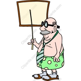 Humorous Cartoon Character with Blank Sign