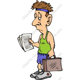 Office Worker Balancing Fitness Cartoon