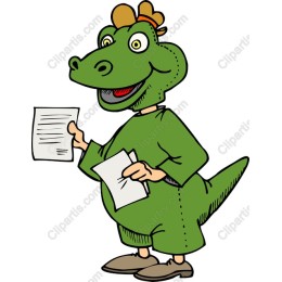 Friendly Dinosaur in Green Outfit