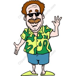 Beach Vibes Cartoon Character