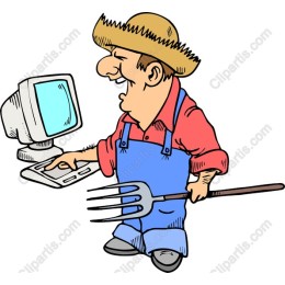 Farmer with Computer
