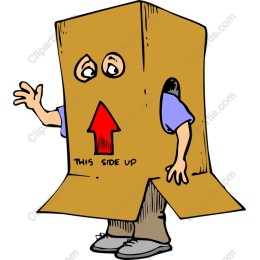 Whimsical Cardboard Box Character