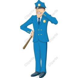 Cheerful Cartoon Police Officer
