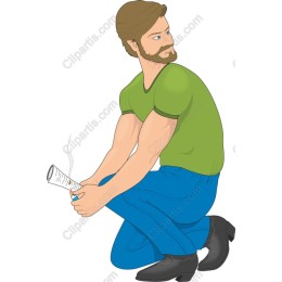 Thoughtful Crouching Man