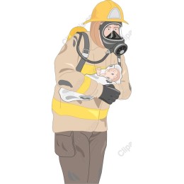 Heroic Firefighter Rescuing Infant