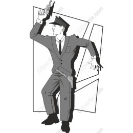 Dynamic Vintage Police Officer
