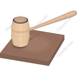 Gavel on Wooden Block