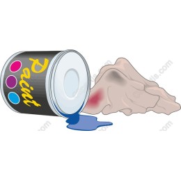 Vibrant Paint Can and Spill