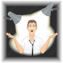 Distressed Man Under Spotlight
