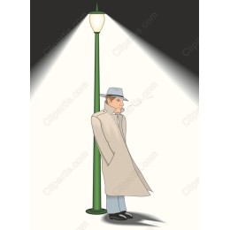 Noir Detective Under the Streetlight