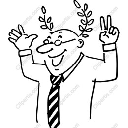 Joyful Character with Peace Sign
