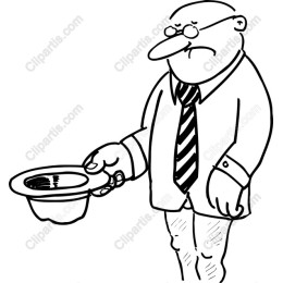 Humorous Businessman with Empty Hat