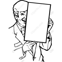 Retro Gentleman with Blank Sign