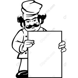 Chef Holding Blank Board