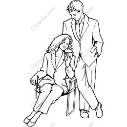 Sophisticated Couple Line Art