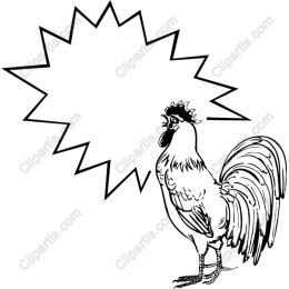 Whimsical Rooster with Speech Bubble