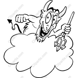 Whimsical Devil in Cloud