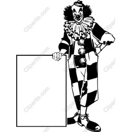 Whimsical Clown with Customizable Sign