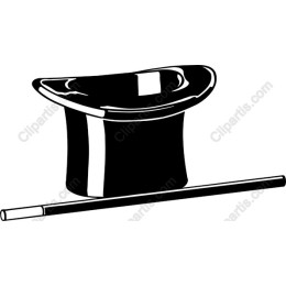Classic Magician's Top Hat and Wand