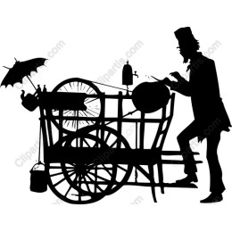 Whimsical Vintage Cart Operator