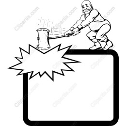 Cheerful Lumberjack with Speech Bubble