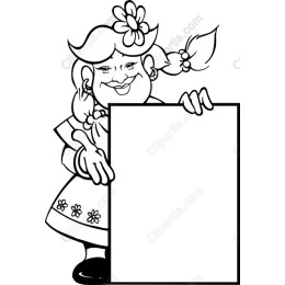 Cheerful Girl with Blank Sign