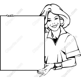 Smiling Woman Holding Blank Sign
