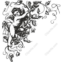 Vintage Cherub and Vines
