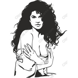 Elegant Woman in Black and White