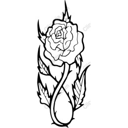 Elegant Black Line Art Rose