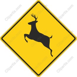 Leaping Deer - Caution Sign