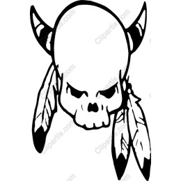 Fierce Skull with Feathers