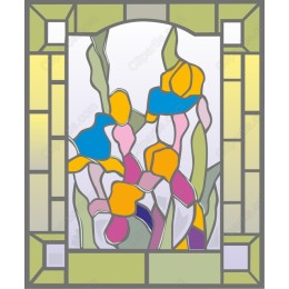 Stained Glass Iris Floral