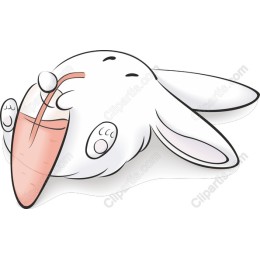 Adorable Bunny Eating Carrot