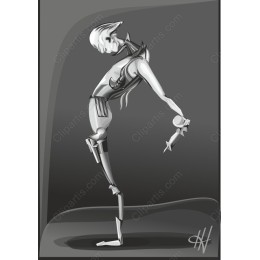 Elegant Humanoid in Black and White