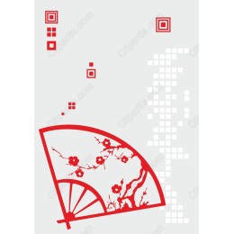 Elegant Cherry Blossom Japanese Fan